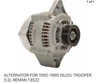 13522 R Jensen Auto Remanufactured Alternator For Isuzu Trooper Reman
