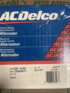 19152475 Acdelco 10463411 New 321-1030 Alternator Remanufactured Gm