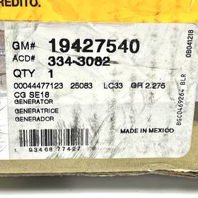 334-3082 Acdelco 19427540 Alternator Remanufactured Fits Gm Generator Se18