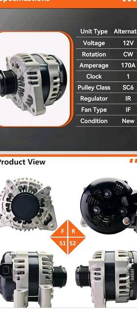 Am-174905298 Am Autoparts Alternator Fits 09-17 Chevrolet Traverse Gmc Acadia 07-10 Outlook 08-17 Enclave