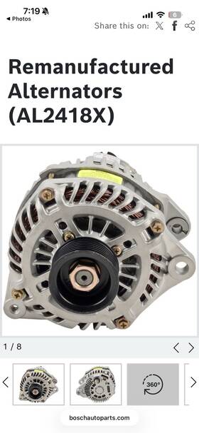Bosch Al2418x Alternator 12v