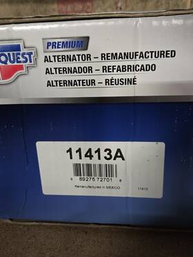 11413a Carquest Alternator Remanufactored