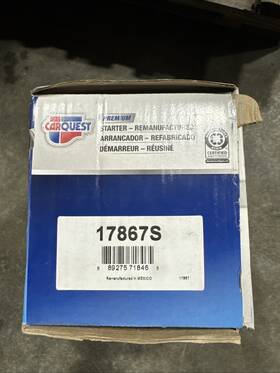 17867s Carquest New Reman Starter Motor 2.2 Kw For Infiniti Qx56 Nissan V8 5.6l