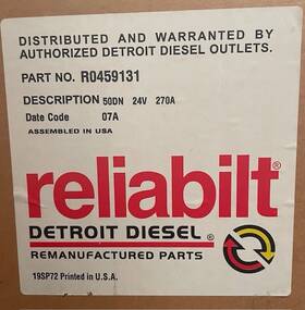R0459131 Detroit Diesel Remanufactured Alternator 24v 270amp 8600014