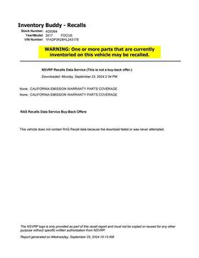 Bv6z10346e Ford Used Alternator Fits 2017 Focus Gasoline Without Turbo Vin 2 8th Digit Grade A