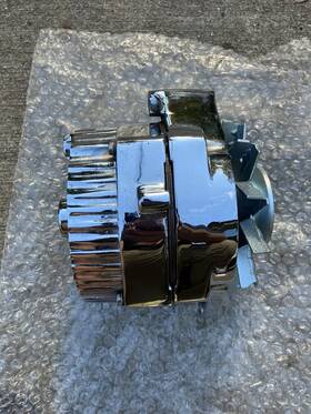 Marinepartsdistributors 686696032510 Like New Chrome Bbc Sbc Chevy Alternator Fits 110a 1 Wire