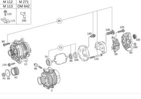 013-154-83-02-80 Mercedes-benz Genuine Remanufactured Alternator