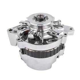 Oe Quality A1005c Chrome Alternator 12 Volts With Side Battery Post Replacement For Chevrolet Bbc