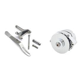 9100745 Speedway Motors King Chrome Gm One Wire Alternator 100 Amp With Stainless Bracket