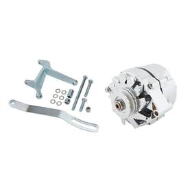 9100751 Speedway Motors King Chrome Gm One Wire Alternator 65 Amp With Plain Bracket