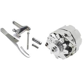 9101325 Speedway Motors Chrome Gm 1-wire Alternator 60 Amp With Sbc Upper Bracket