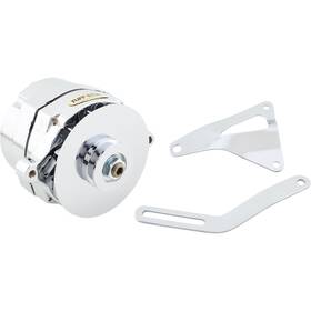 9101446 Speedway Motors 1-wire Chrome Alternator 100 Amp With Bracket Fits Small Block Ford