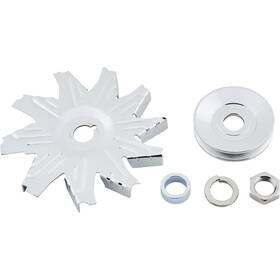 91015436 Speedway Motors Chrome Single Groove Alternator Pulley With Fan