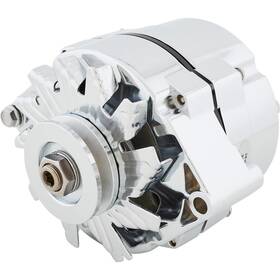 91067101 Speedway Motors King Chrome Gm Chevy Delco 10si Style One Wire Alternator 65 Amp V-belt Pulley