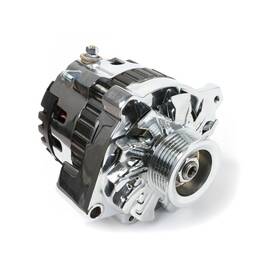 Es1026c Top Street Performance Chrome Alternator With Serpentine Pulley Compatible Gm Cs130 Style 220 Amp