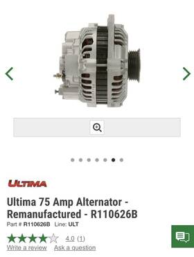 R110626b Ultima Alternator Reman