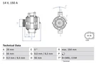 Alternator Bosch 986 083 150. Fixed Price $568.75.
