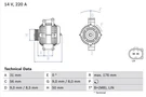 Alternator Bosch 0986047640. Fixed Price $494.52.