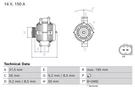 Bosch Alternator For Mercedes W204 X204 07-15 0986048970. Fixed Price $237.53.