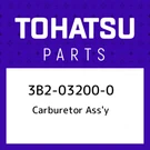 3B2-03200-0 Tohatsu Carburetor Ass'y 3B2032000, New Genuine Oem Part. Fixed Price $233.74.
