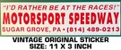 Motorsport Speedway - Vintage Original Decal Sticker Sugar Grove, Pa. Fixed Price $10.23.