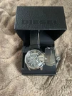 Diesel DZ4559 Watch Leather 51MM Case Black Silver With Necklace Rare. Fixed Price $272.86.