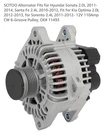 Alternator For 2010-2012 Hyundai Santa Fe 2.4L L4 2011-2014 Sonata 2L 11493.. Fixed Price $85.00.