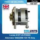Alternator Ford Lucas Type A127 12V 70 Amp Lh-fixing. Fixed Price $97.78.