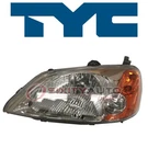Tyc Left Headlight Assembly For 2001-2003 Honda Civic Electrical Lighting Mk. Fixed Price $83.32.