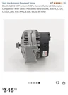 Bosch AL0161X Alternator Mercedes-benz 300CE, 300TE, C220, C230, C280, C36 E300. Fixed Price $259.55.
