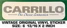 Carrillo The Choice Connection - Vintage Original Vinyl Decal Sticker Engine. Fixed Price $6.54.
