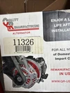 Alternator Quality-built 11326 Reman. Fixed Price $54.95.
