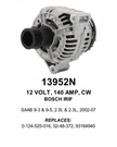 Alternator Fits Saab 9-3 2.0L L4 2001 2003 0124525016, AL0813N, AL0813X 220-51. Fixed Price $156.69.