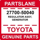 27700-50040 Toyota Oem Genuine Regulator Assy, Generator. Fixed Price $108.85.